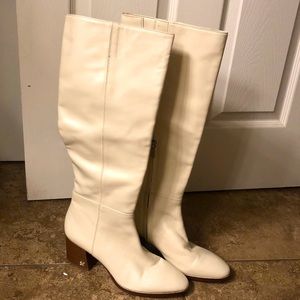 Sam Edelman Knee High White Boots